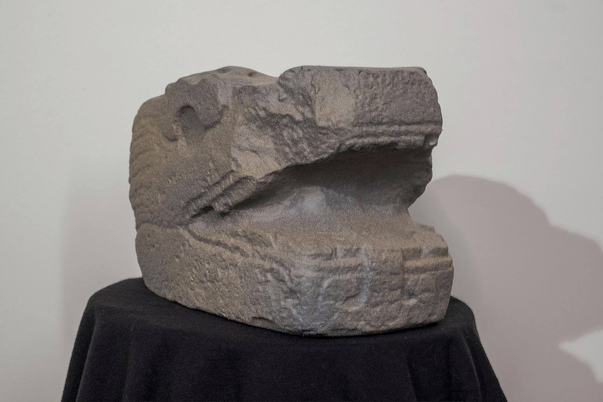 A 3D-printed replica of a Mayan snake head artifact