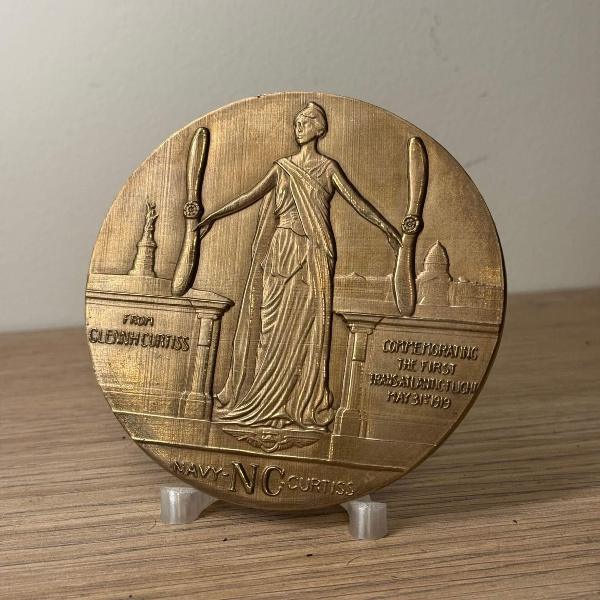 Back side of replica medallion