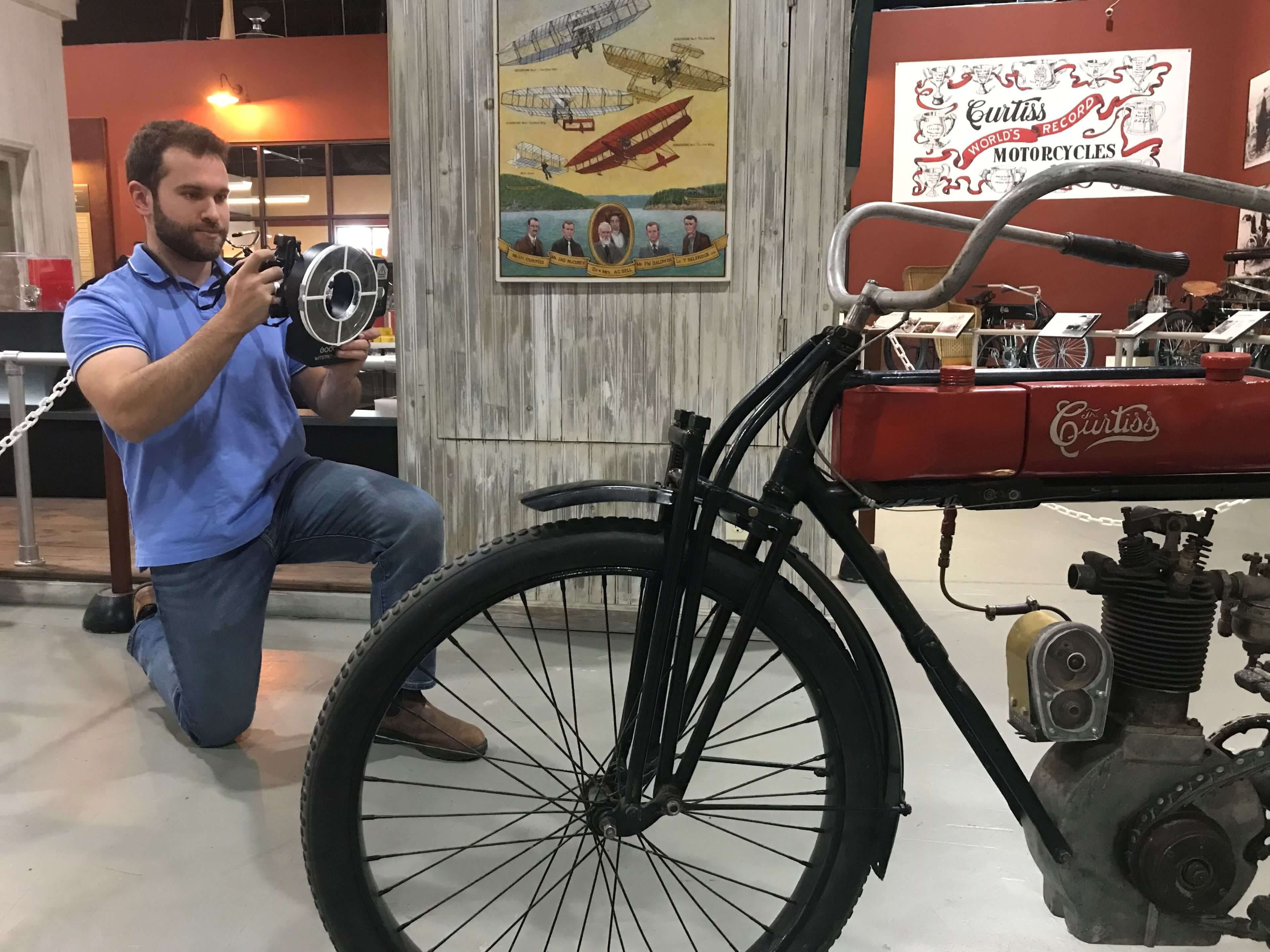 Scanning the 1912 Curtiss Motorcycle