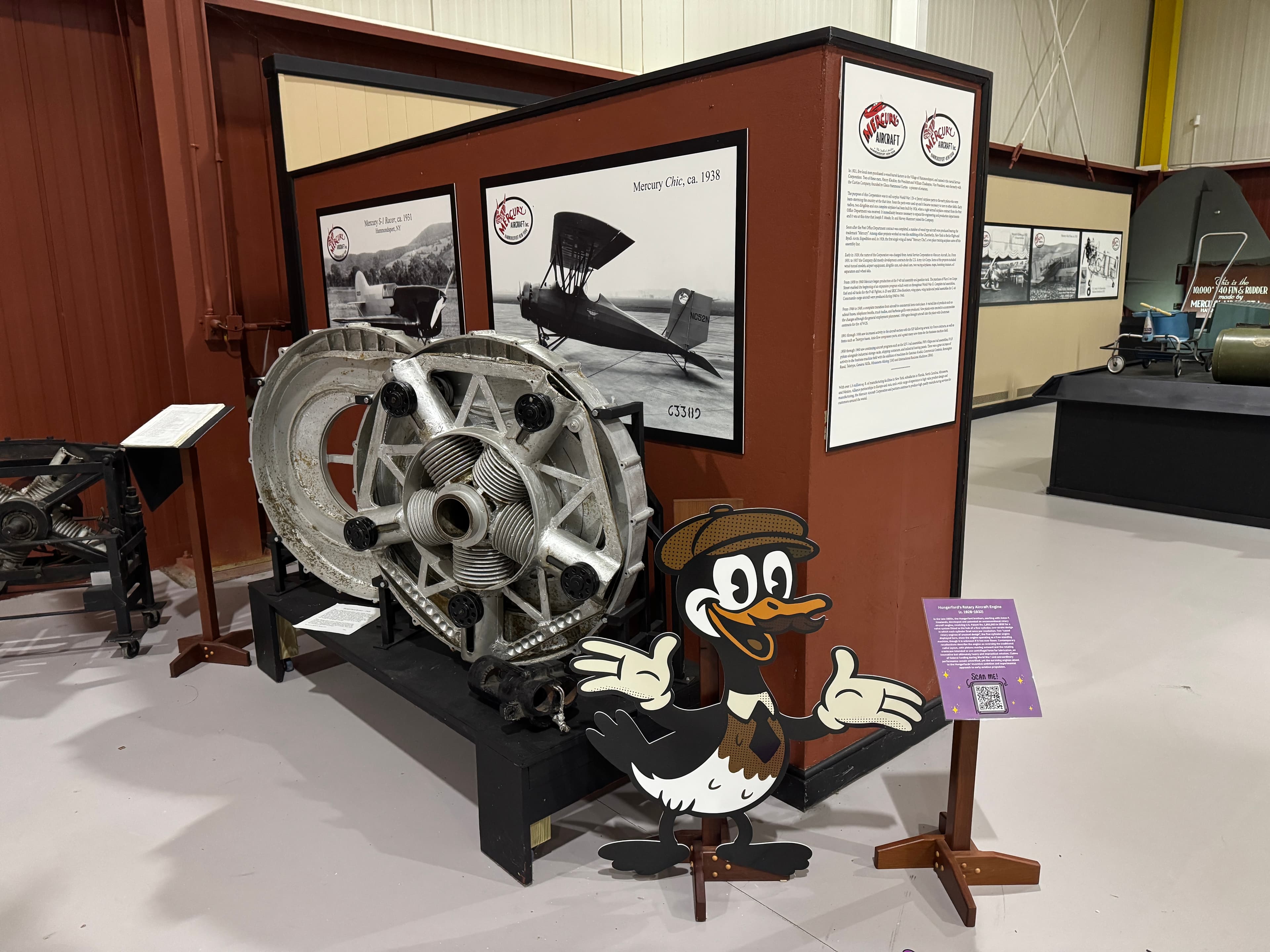 Object stories techpack in person with Hungerford radial engine exhibit