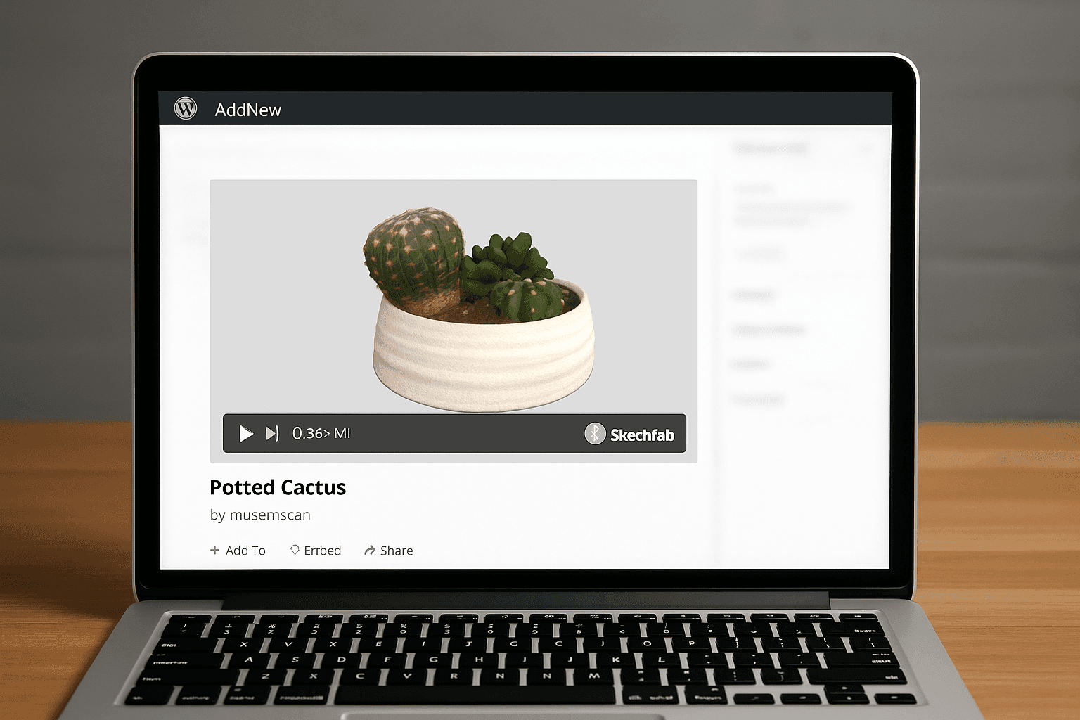 How to Display 3D Models on a WordPress Site Using a Sketchfab Embed