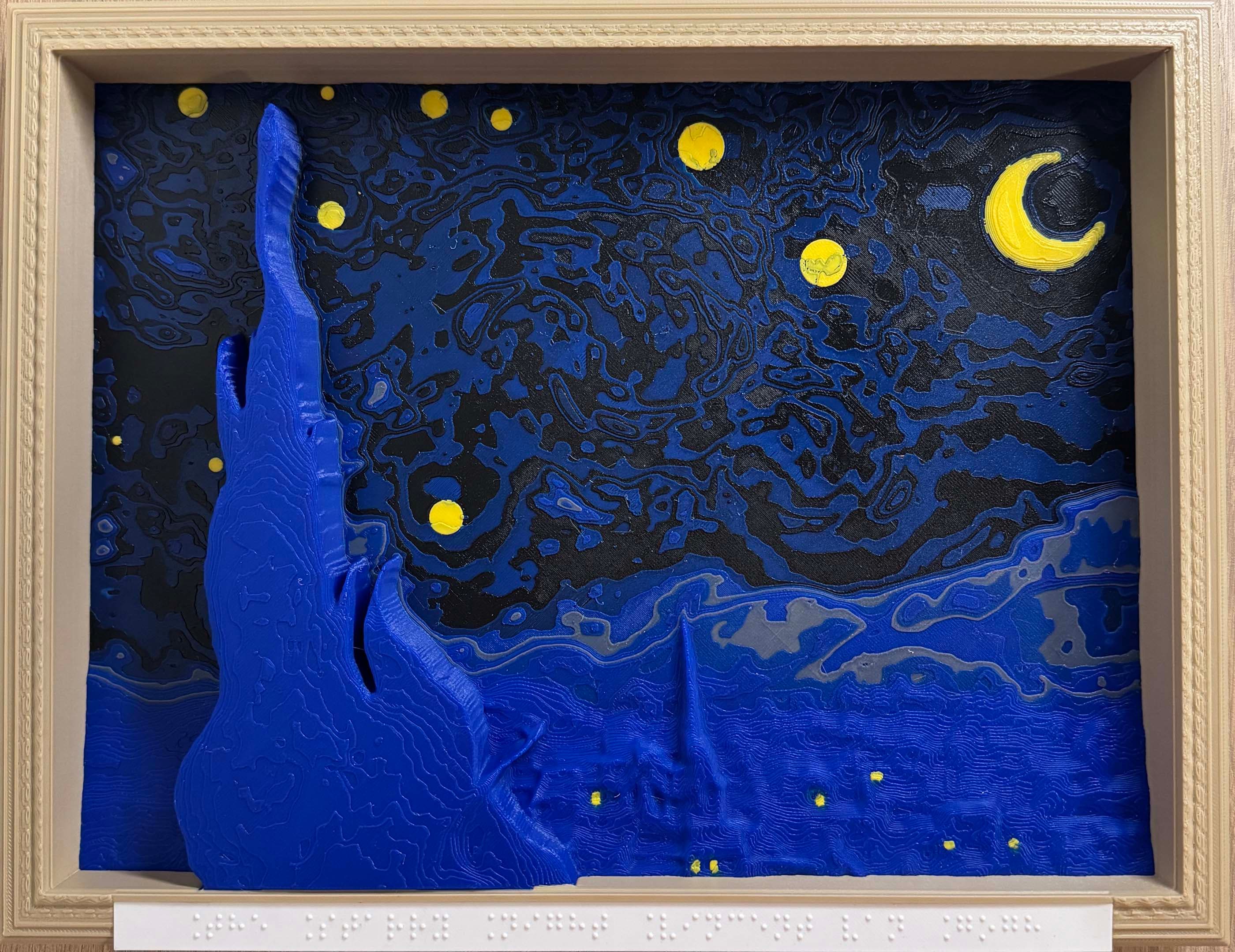 Starry Night tactile contour canvas