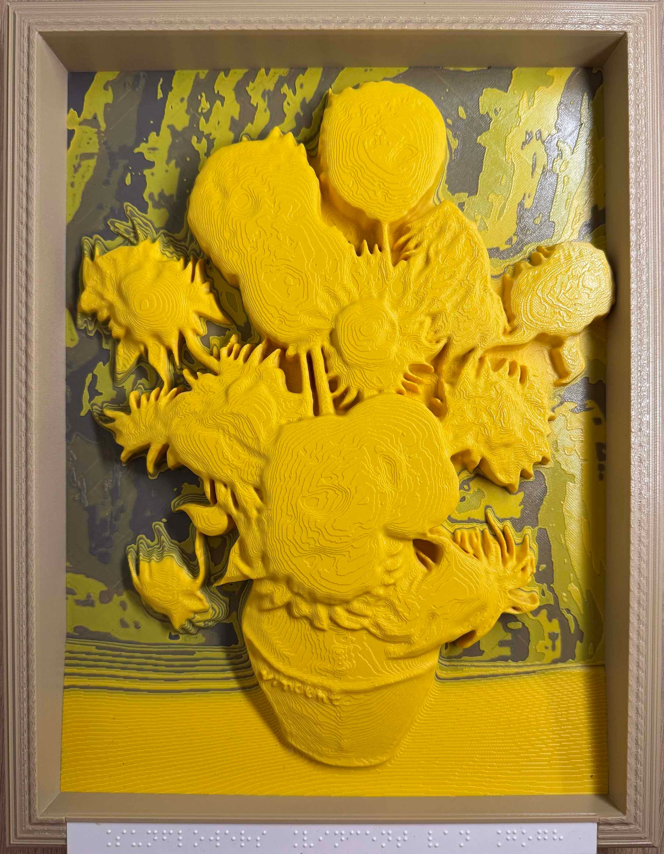 Sunflowers tactile contour canvas